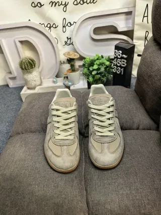 Maison Margiela Beige Brown Panelled Upper Suede And Leather Mix Lifestyle Sneakers 10