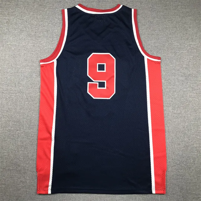 Mitchell & Ness 1984 Michael Jordan Navy Red V-Neck Side Panel Construction Jersey 2