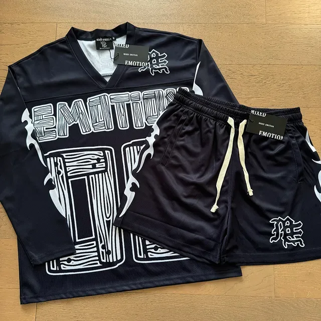 Mixed Emotion Light Blue Graphic Mesh Tracksuit 3