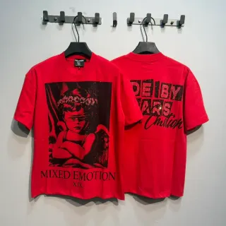 Mixed Emotion XIX Graphic Print Red T-Shirt