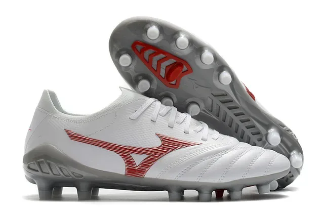 মিজুনো Morelia Neo সাদা ও লাল ফর্ম-গ্রাউন্ড ফুটবল জুতা 8