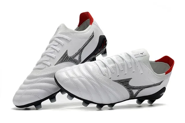 মিজুনো Morelia Neo সাদা ও লাল ফর্ম-গ্রাউন্ড ফুটবল জুতা 11