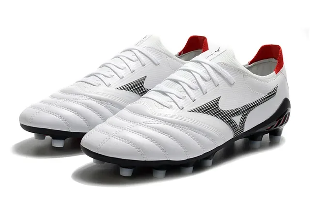 মিজুনো Morelia Neo সাদা ও লাল ফর্ম-গ্রাউন্ড ফুটবল জুতা 15