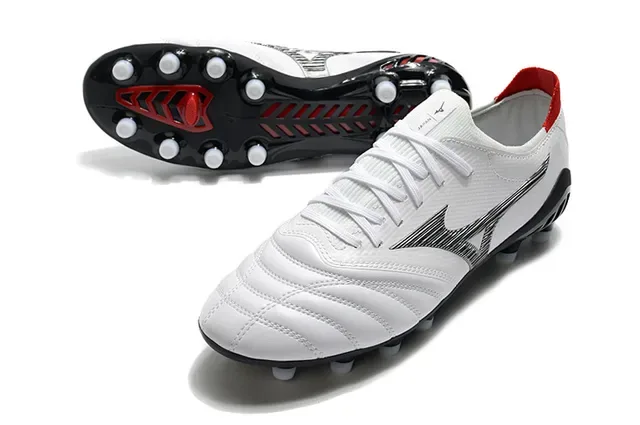 মিজুনো Morelia Neo সাদা ও লাল ফর্ম-গ্রাউন্ড ফুটবল জুতা 16