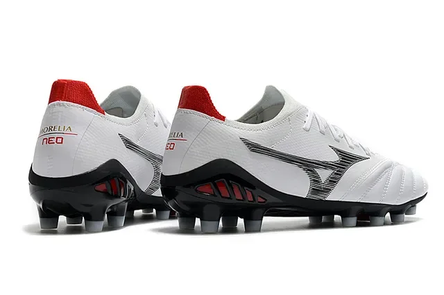 মিজুনো Morelia Neo সাদা ও লাল ফর্ম-গ্রাউন্ড ফুটবল জুতা 17