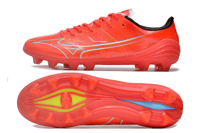 Mizuno 红蓝低切合成网面动态波形覆盖人工草地足球鞋 6