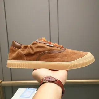 Moncler Brown Orange Suede Upper Laces Sneakers