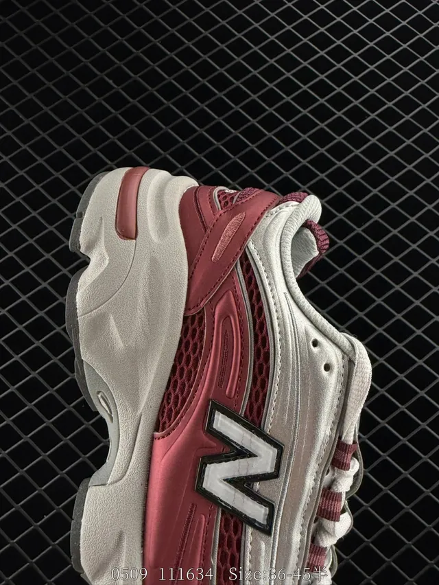 New Balance 1000 Tênis com sola grossa rosa e branco 4