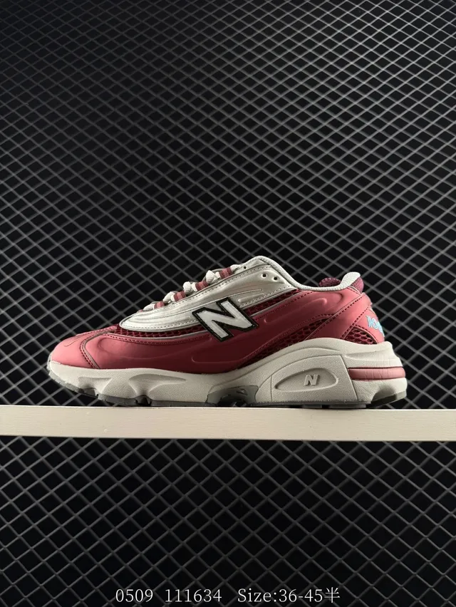 New Balance 1000 Tênis com sola grossa rosa e branco 5
