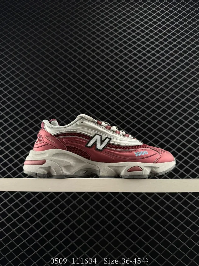 New Balance 1000 Tênis com sola grossa rosa e branco 6