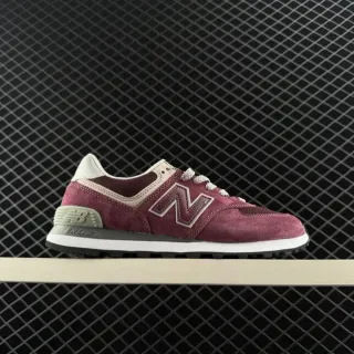 New Balance 574 বার্গন্ডি গ্রে সুয়েড এবং মেশ লাইফস্টাইল স্নিকার্স