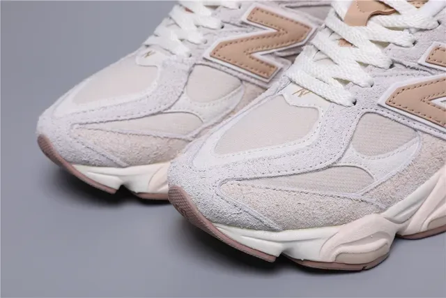 New Balance 9060 Beige and Pink Lifestyle Sneakers 4