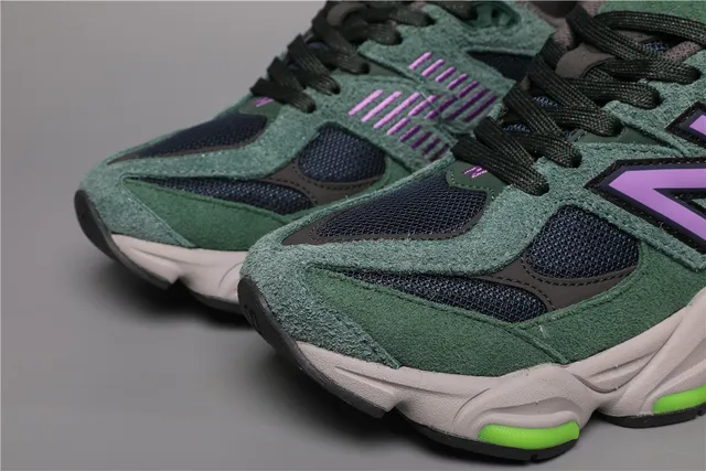 New Balance 9060 أحذية رياضية خضراء بنفسجية سميكة 4