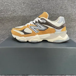 New Balance 米色棕色 多层底 麂皮和网布拼接 厚底运动鞋
