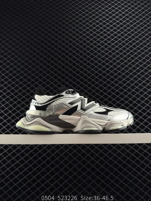 New Balance NB9060 فضي أسود حذاء رياضي 6
