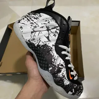 Nike Air Foamposite One Preto Branco Splatter Tênis de Basquete