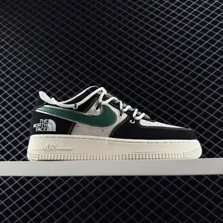 Nike Air Force 1 حذاء رياضي أسلوب حياة أسود أخضر باتش ورك في الأعلى