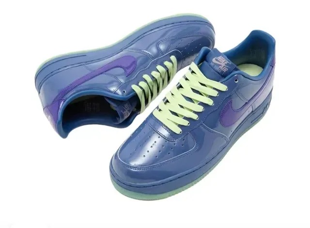 Nike Air Force 1 Chaussures lifestyle bleu glossy violet néon lime 5