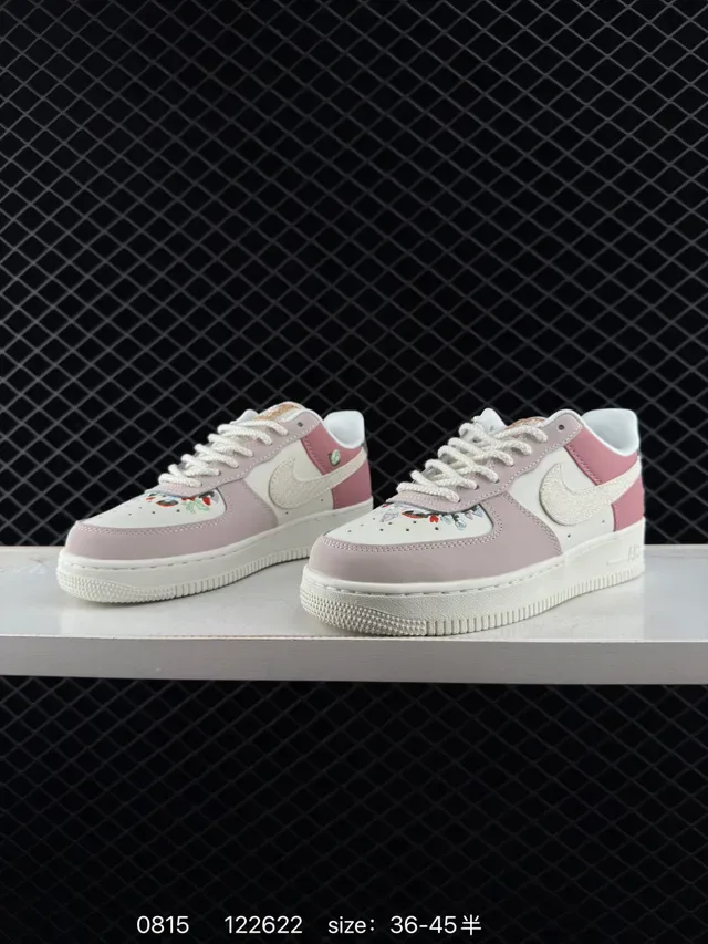 Nike Air Force 1 Low Pink and Cream Lifestyle Sneakers 3