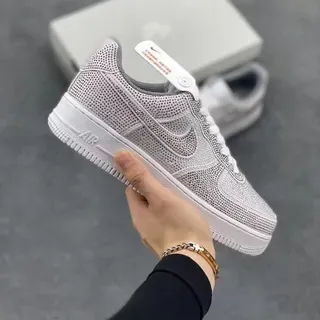 Nike Air Force 1 مثقبة رمادي أبيض لايف ستايل سنيكرز