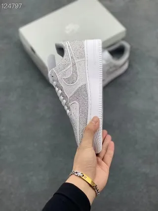 Nike Air Force 1 Perforated Gray White Lifestyle Sneakers 3