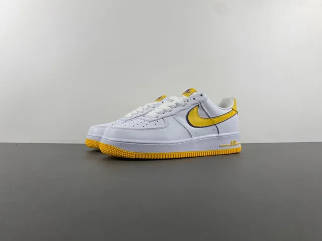 Nike Air Force 1 White and Yellow Lifestyle Sneakers 10