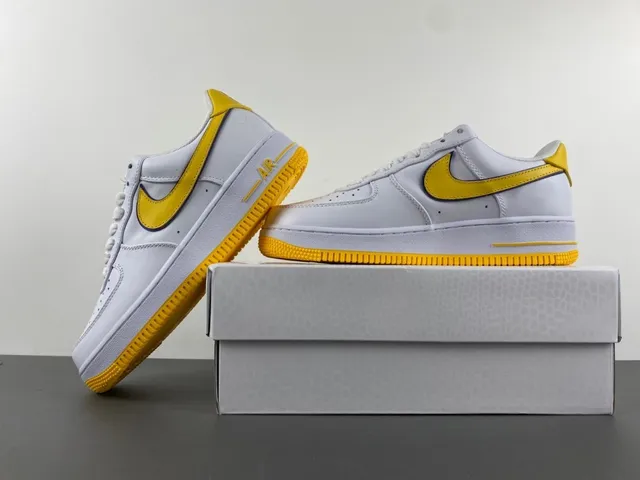 Nike Air Force 1 White and Yellow Lifestyle Sneakers 14