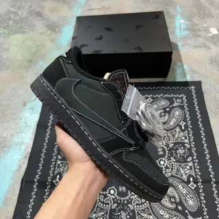 نيك إير جوردن 1 أسود أبيض مخيط سنيكرز أسلوب حياة