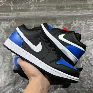 Nike Air Jordan 1 Low أسود أزرق ملكي أبيض سينيكرز لايف ستايل