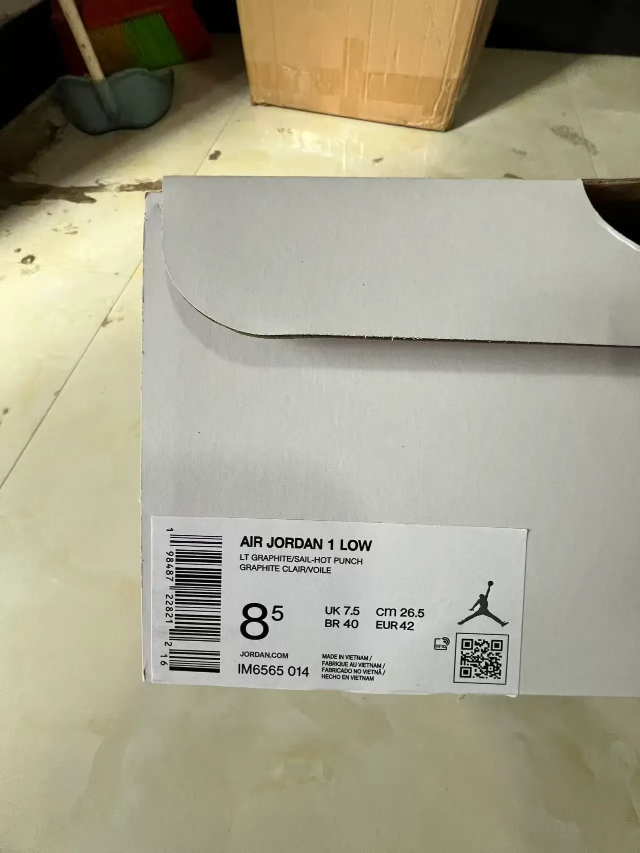 Nike Air Jordan 1 Low Fuzzy Pink Gray Lifestyle Sneakers 10