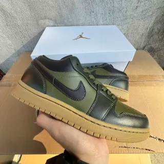 Nike Air Jordan 1 Low أخضر زيتوني و بني داكن حذاء رياضي أسلوب حياة