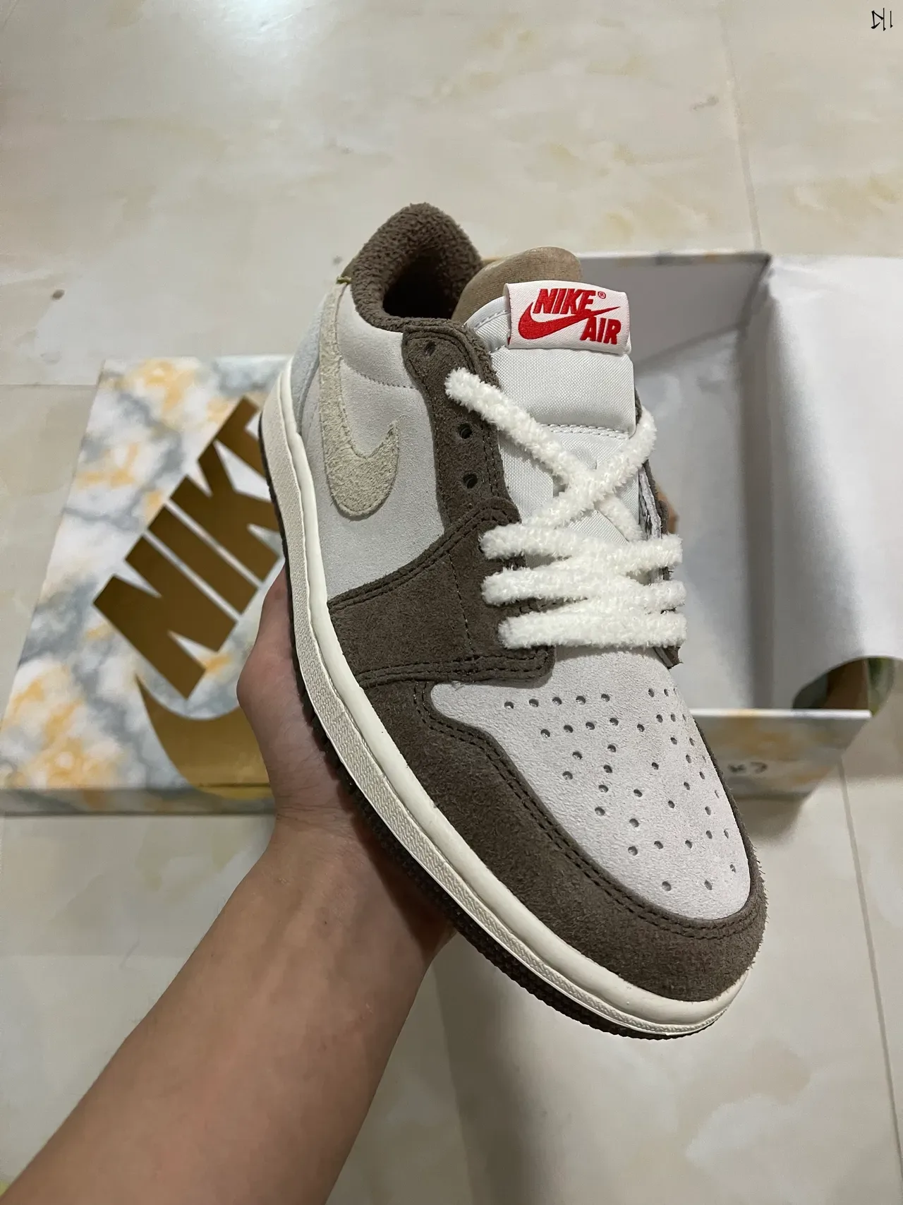Nike Air Jordan 1 Low Suede Split-Tone Lifestyle Sneakers 2