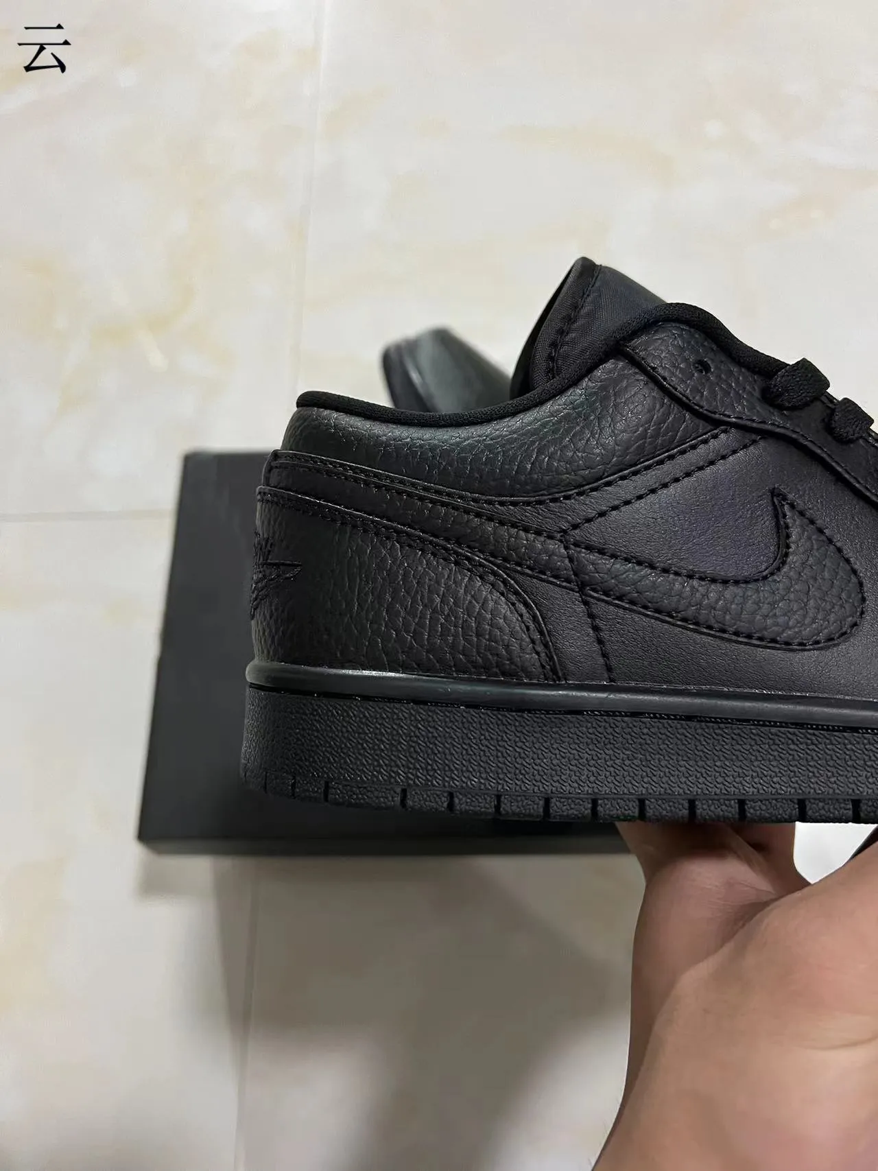 Nike Air Jordan 1 Low Triple Black Lifestyle Sneakers 7