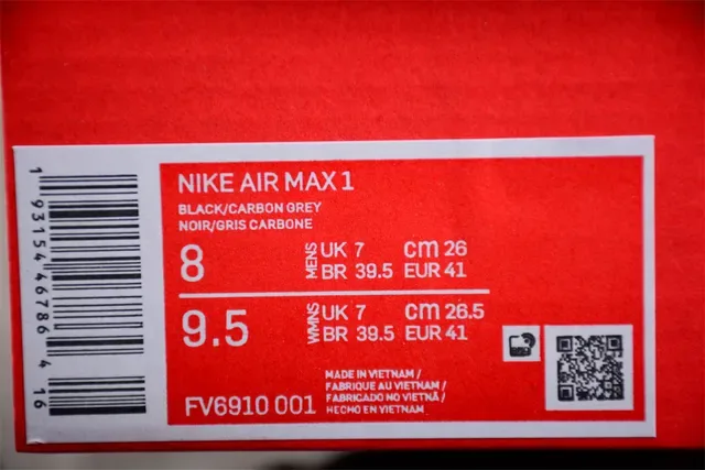 Nike Air Max 1 Black Gray Red Lifestyle Sneakers 2