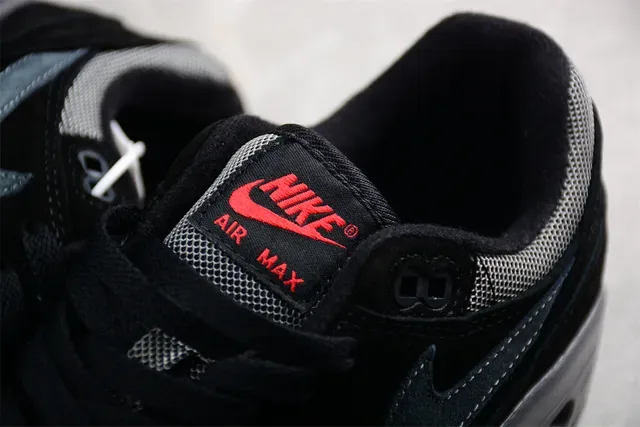 Nike Air Max 1 Black Gray Red Lifestyle Sneakers 6