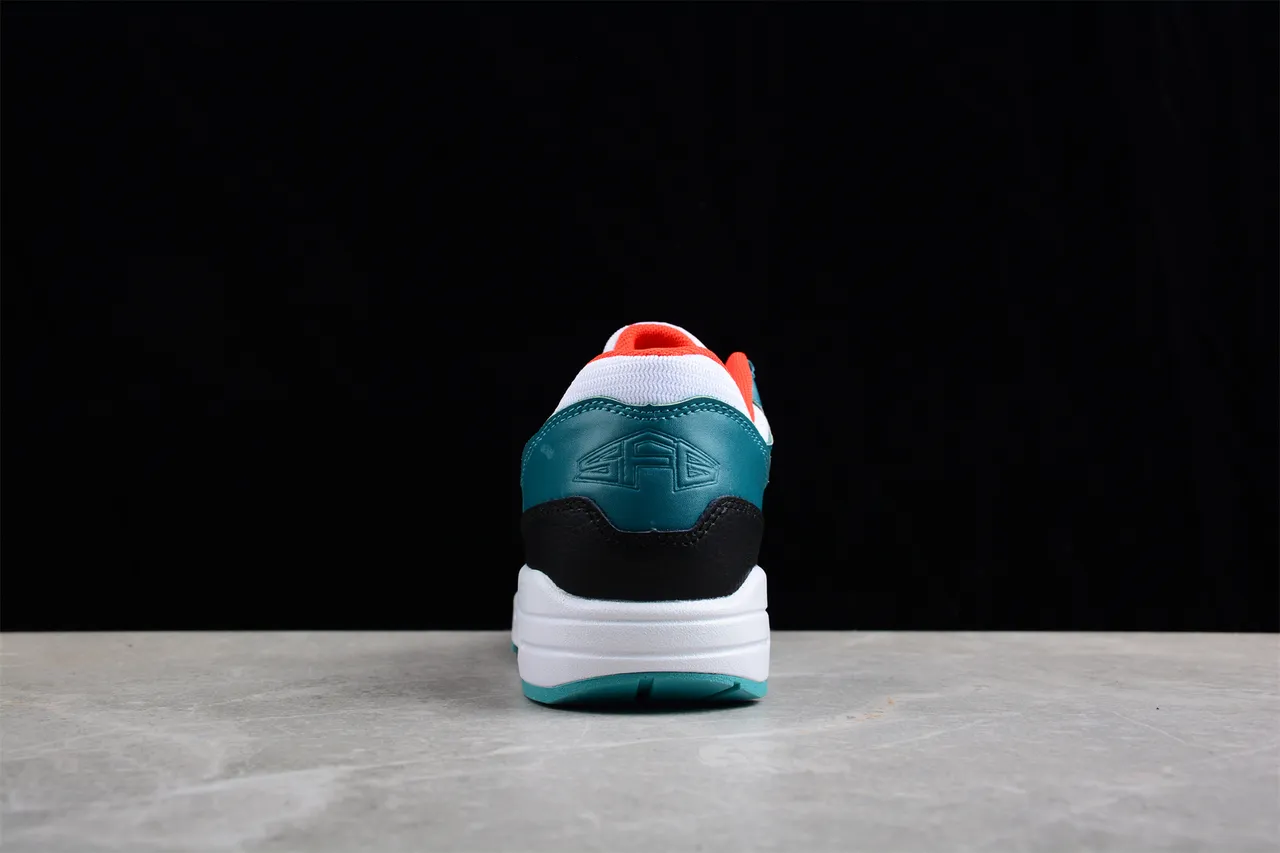 Nike Air Max 1 Teal Black White Orange Lifestyle Sneakers 3