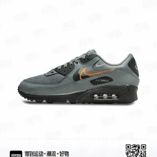 Nike Air Max 90 رمادي أسود برتقالي أحذية رياضية أسلوب الحياة