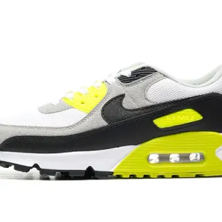 حذاء سنيكرز Nike Air Max 90 أبيض رمادي أسود أصفر نيون Lifestyle Sneakers
