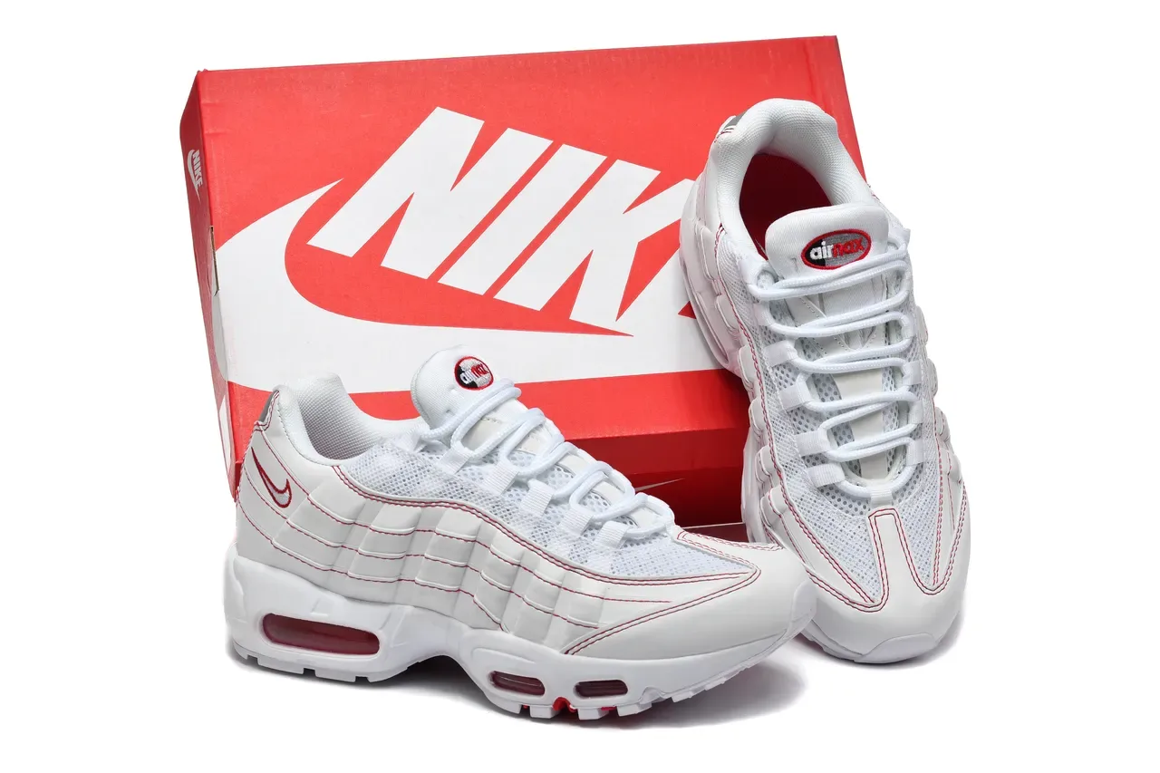 Nike Air Max 95 Blanc et Rouge Sneakers Lifestyle 12