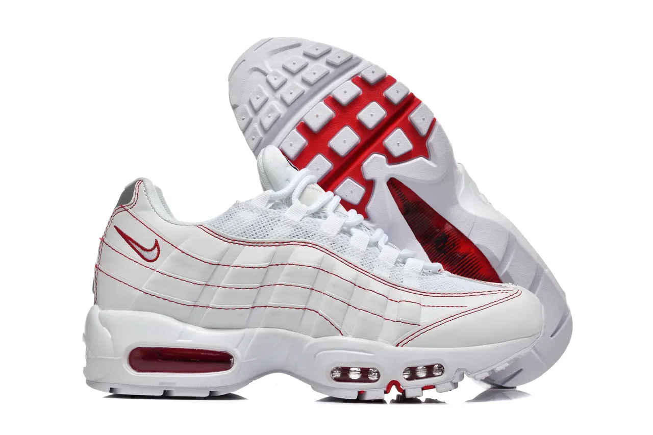 Nike Air Max 95 Blanc et Rouge Sneakers Lifestyle 14