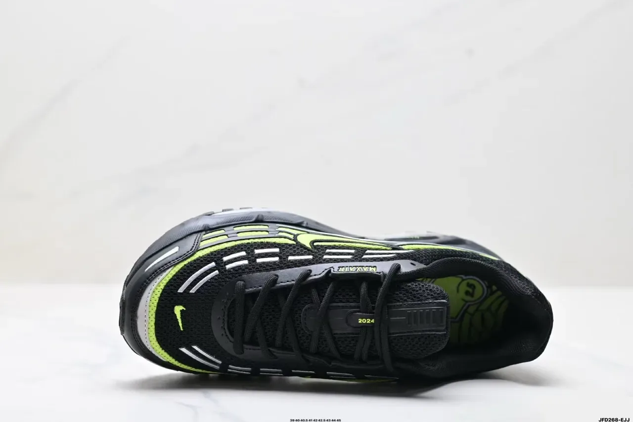 Nike Air Max Plus Black and Neon Green Running Shoes 2