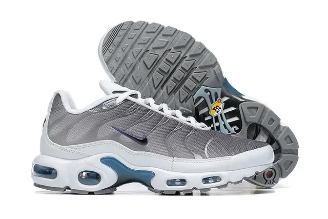 Nike Air Max Plus Gray and Blue Lifestyle Sneakers 5