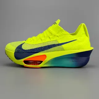 Nike Air Zoom Alphafly 3 नियोन पीला नेवी नारंगी दौड़ने की जूते