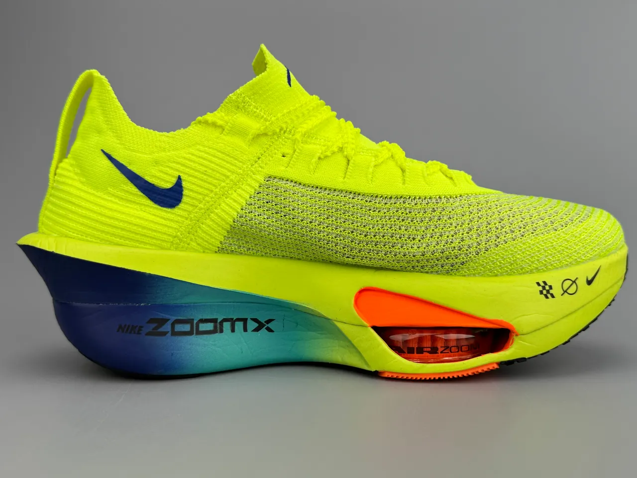 Nike Air Zoom Alphafly 3 Amarillo Neón Azul Marino Naranja zapatillas de correr 10