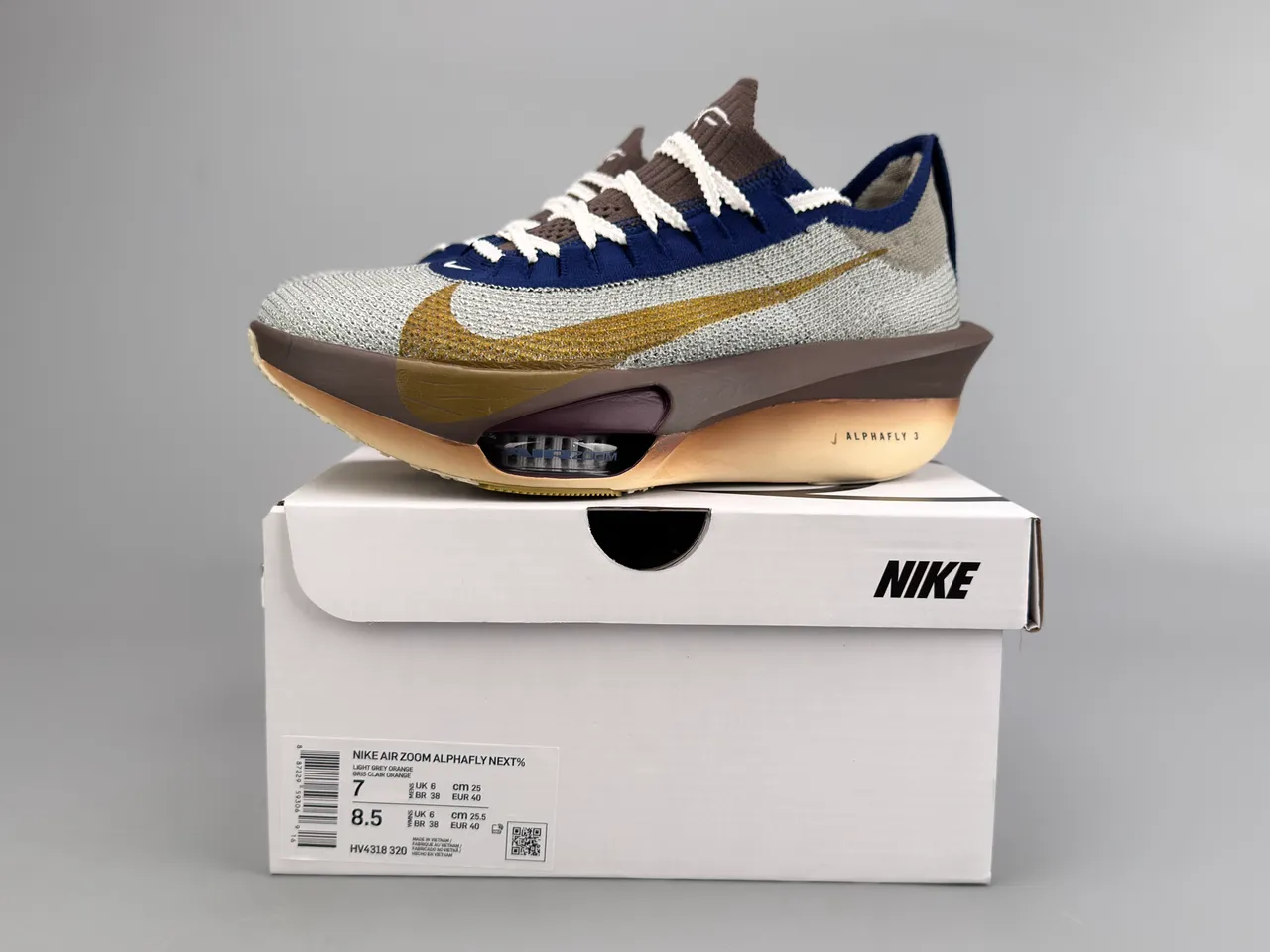 Nike Air Zoom Alphafly 3 Plata Gris Dorado Marino Zapatos de correr 4