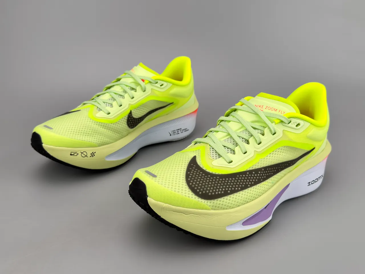 Nike Air Zoom Alphafly Yellow Purple Racing Silhouette Engineered Mesh Upper Running Shoes 7
