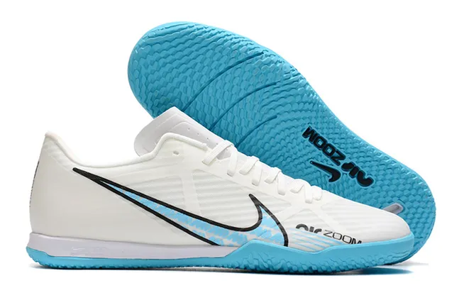 Nike Air Zoom Branco Laranja Baixo Corte Sintético Superior Padrão Geométrico Sobreposição Sapatos de Futebol Indoor 8