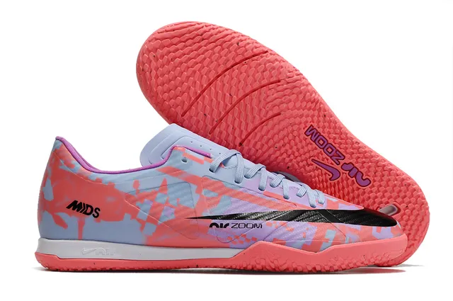 Nike Air Zoom Branco Laranja Baixo Corte Sintético Superior Padrão Geométrico Sobreposição Sapatos de Futebol Indoor 12