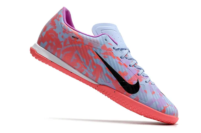 Nike Air Zoom Branco Laranja Baixo Corte Sintético Superior Padrão Geométrico Sobreposição Sapatos de Futebol Indoor 14