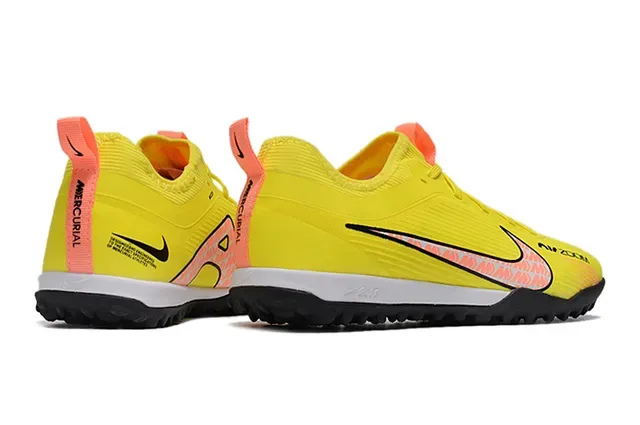 Nike Air Zoom Low-Cut Knit Upper Jaune Noir Chaussures de football Gazon artificiel 7